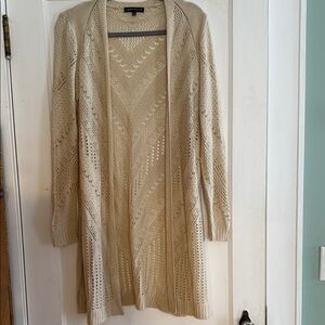 Love Ellie Elegant Cream Open-Front Sweater